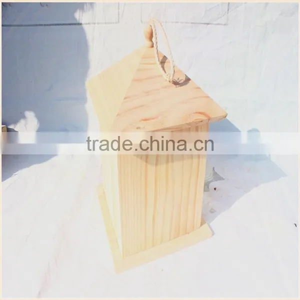 Wooden Bird Cage, Wood Bird House, Multifunctional Large Hanging Bird Feeder photo-3