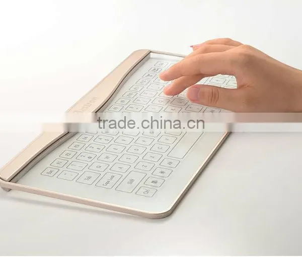 Newest Fashion Glass Touch LED Backlit Universal Wired Keyboard Transparent Glass LED Touch Keyboard photo-6