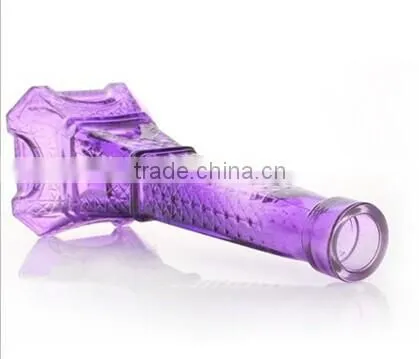Gradient Color Eiffel Tower Purple Glass Vase for Home Decoration photo-2