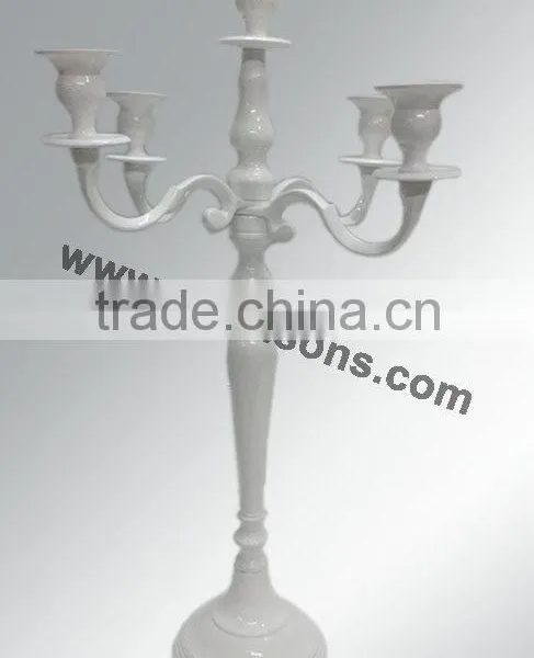 White Candelabra Centerpieces Wedding photo-5