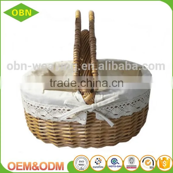 Custom Cheap Hand Woven Wicker Empty Picnic Basket Wholesale photo-4