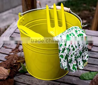 Metal Ice Bucket With Handle,galvanized Metal Beer Bucket With Wooden Handle,ice Bucket With Wooden Handle photo-4