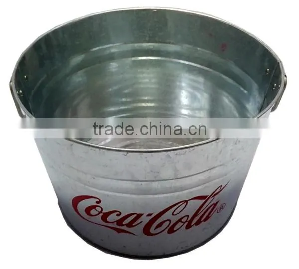 Large Metal Tub Farm Fresh Container Oval Steel Bucket Galvanized Bins Ice Buckets For Beer photo-2