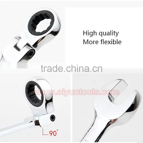 FLEXIBLE HEAD Ratchet Wrench Set Combination Spanner Kit Open Ended and Ratchet Ring Great Double Ended Combi Spanners photo-4