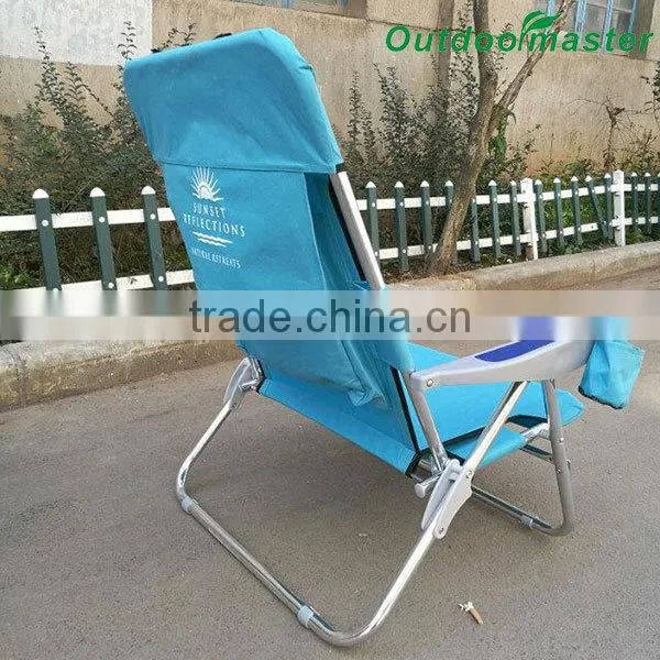 Outdoor Light Blue Lightweight Aluminum Backpack Folding Chair photo-2