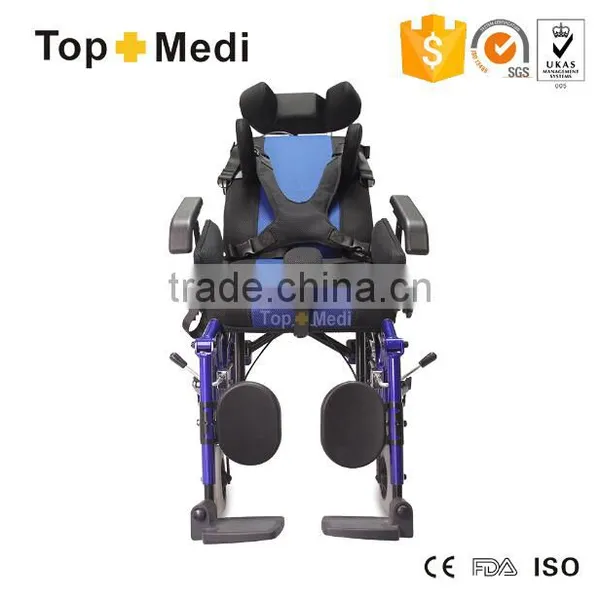 TOPMEDI Physical Therapy Reclining Manual Wheelchair for Cerebral Palsy People photo-4
