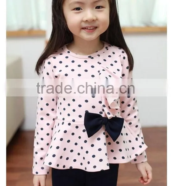 Spring Autumn Baby Girls Clothing Sets Girl Cartoon Suit Clothing Children Kids Coat Polka Dot Clothes Pants T-shirt+pant photo-2