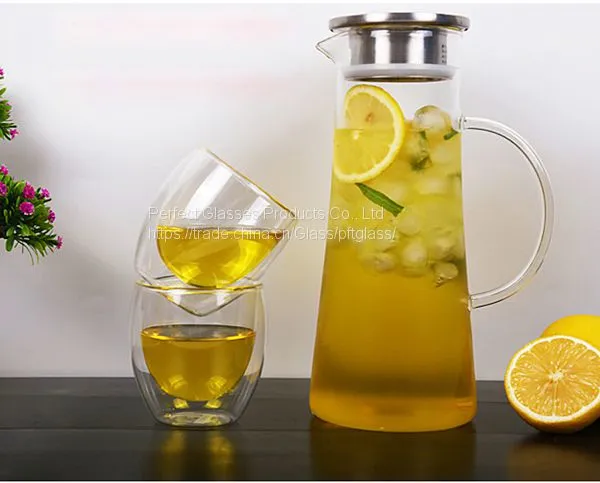 Water Bottle Wholesale Glass Bottle Wholesale Water Jug Glass Decanter Glass Bottle for Kitchen Resturant and Hotel photo-2