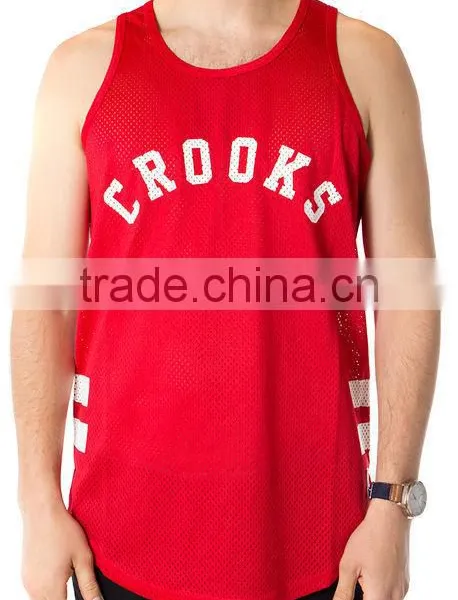 100% Mesh Polyester Men Singlet Tank Top photo-2
