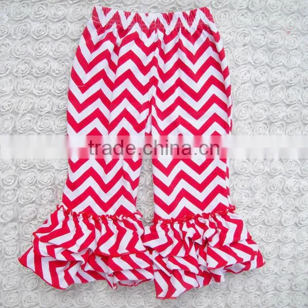 Hot Sale Rainbow Kids Ruffle Bottom Pants Cute Newborn Clothes Girls Triple Ruffle Pants Wholesale photo-2