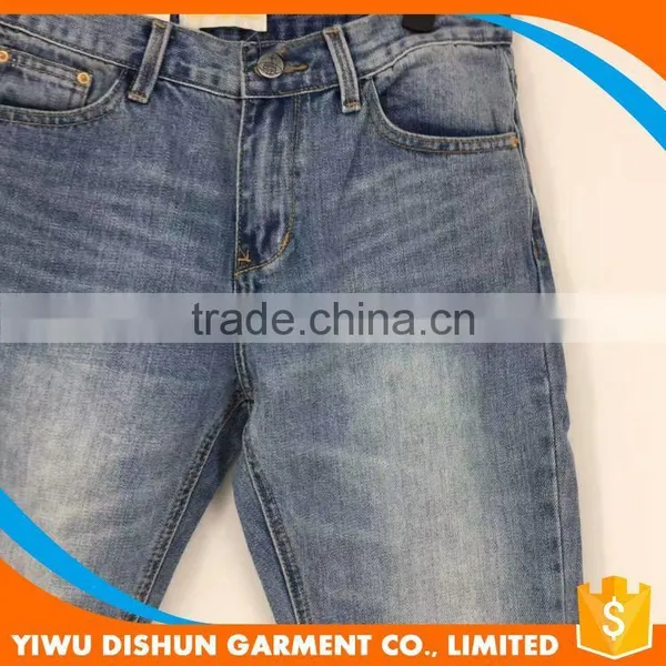 Women Wholesale Brand Worn Ninth Pants Blue Jeans photo-3