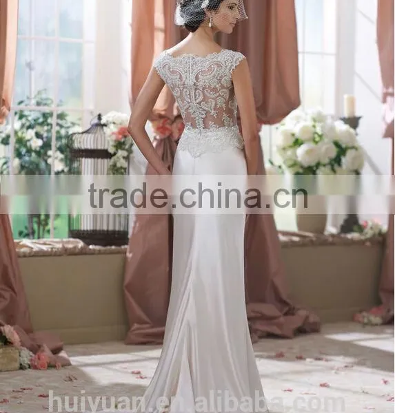 Real Cap Sleeve Lace Satin Sharara Wedding Dress photo-3