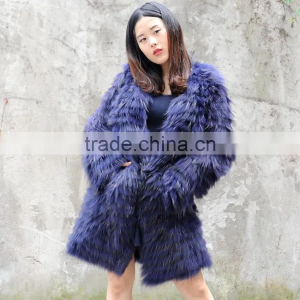 CX-G-A-180B Fashion Genuine Raccoon Fur Women Jacket for Winter photo-4