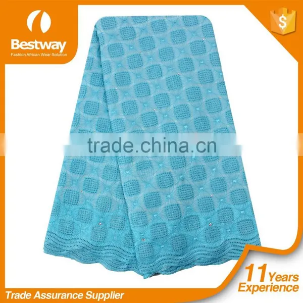 Cheap Price Hign Quality Square Style Cotton Swiss Voile Lace With Stones for Clothes SL0408 photo-5