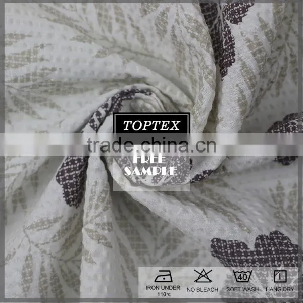 New Design High Quality Printed Seersucker Fabric for Sleep Wear photo-4