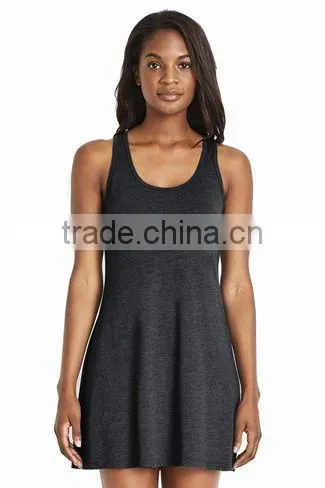 Next Level Apparel Women's Tri-Blend Racerback Tank Dress - 50% Polyester, 25% Combed Ring-spun Jersey, 25% Rayon photo-2