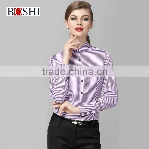 Wholesale Girls Boutique Clothing Of Formal Professional Strip Shirts photo-2
