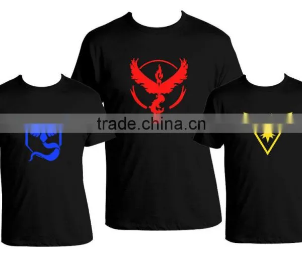 Factory Custom Blank Colorful Pokemon Go Logo Priting Cotton Tee Shirt Men's t Shirt Pokemon go Pokemon photo-2