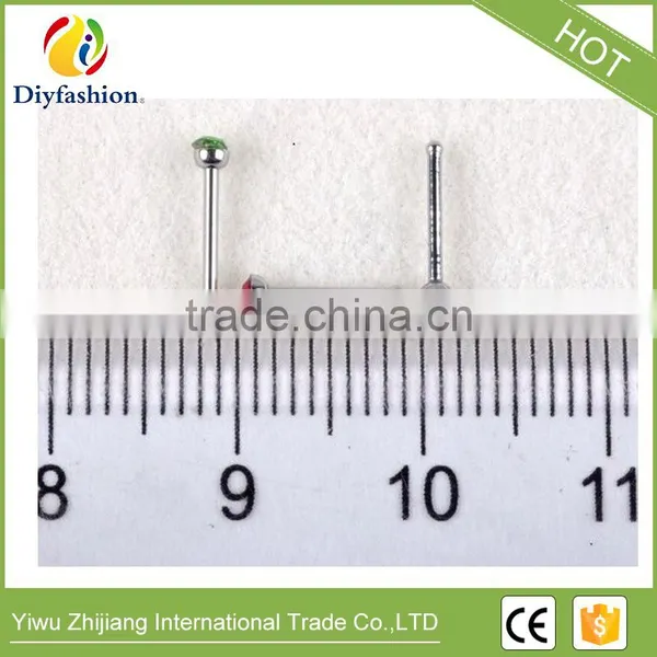 Wholesale 1.8mm Colorful Round Diamond Stainless Steel Nose Ring photo-6