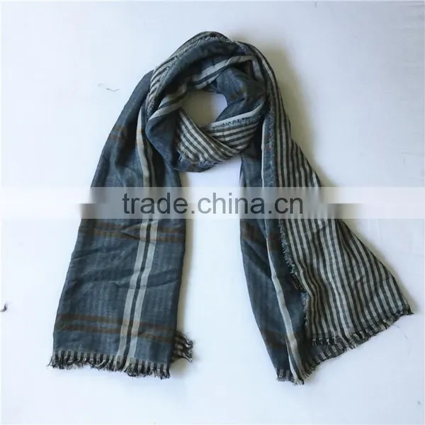 Jilong Double Face Plaid Scarf Classic Blue Fashion Men Scarf photo-4