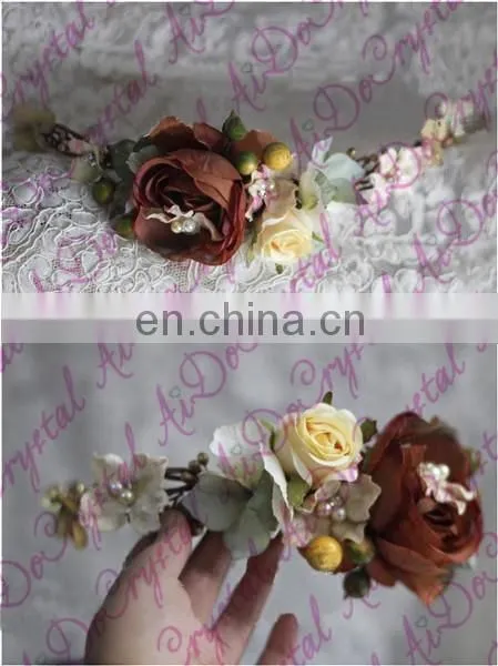 Aidocrystal Hair Accessories Craft Flower,fashion Hair Clip Accessories,floral Tiaras photo-4