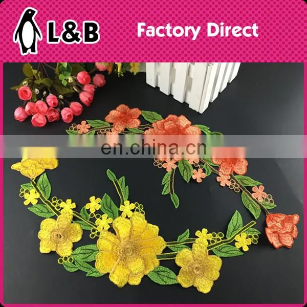 2017 Fashion Garment Accessories Crochet Chemical Collar Embroidered Designs Flower Polyester Neck Lace in Pair Collar Lace photo-2