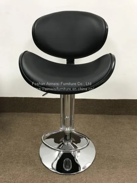Modern Leather Cushion Plywood Backrest Bar Chair photo-3