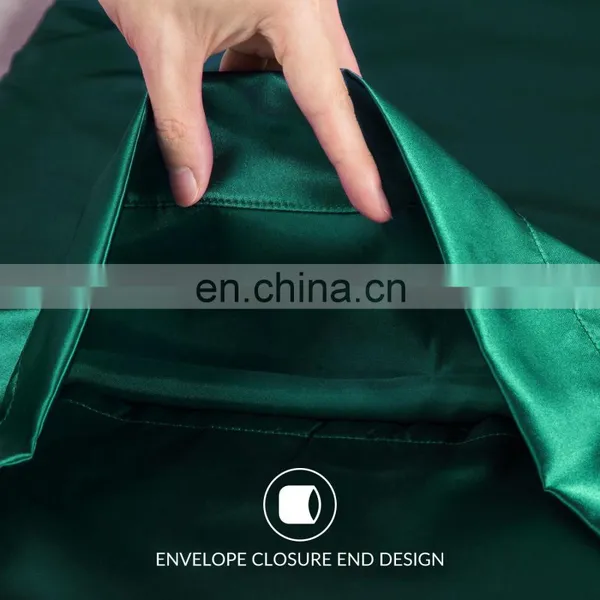 Luxury Ultra-soft Cozy 100% Polyester Silky Smooth Queen Satin Pillowcase For Home photo-5
