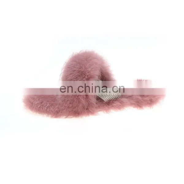 Comfortable Indoor Fur Slides Korean Furry Outdoor Soft Non-slip Wholesale Fashion Winter Slippers For Shoes Women photo-5