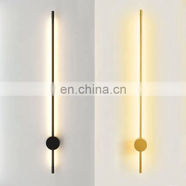 Modern Black Gold Small Minimalist Indoor Bed Light Living Room Decorative Led Wall Lamp photo-2