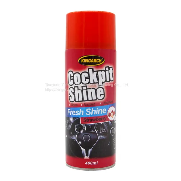 Lemon Scent Car Dashboard Polish Wax Cockpit Shine Spray Wax