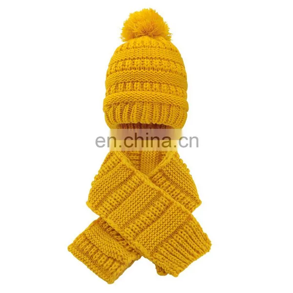 Winter Toddler Hat Scarf Kids Knitted Warm Beanie Hat & Toddler Hats With Rectangle Scarf for Boys Girls photo-4