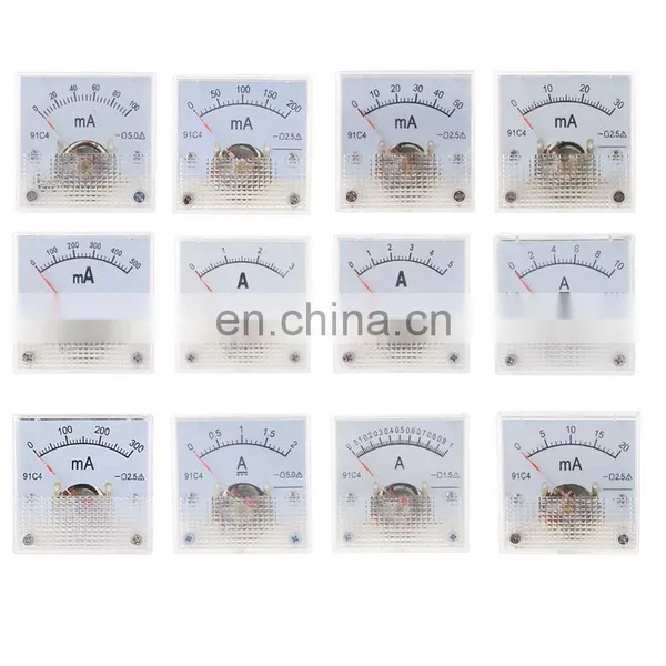 91c4 Ammeter DC Analog Current Meter Panel Mechanical Pointer 1A/2A/3A/5A/10A/20mA/30mA/50mA/100mA/200mA/300mA/500mA photo-5