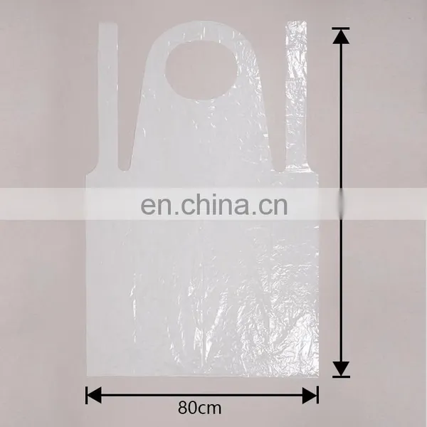 White /Blue/Pink Kitchen Apron Polyethylene Disposable CPE PE Plastic Long Without Sleeve Apron for Men Women Adult photo-5
