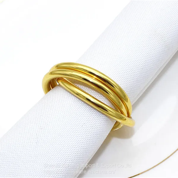Fast Shipping Gold Silver Colored Napkin Ring For Wedding Table Decoration photo-2