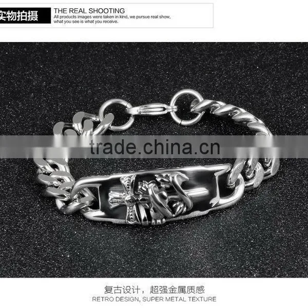 Antic Unique Titanium Sterling Steel Man Bracelets Handmade Heavy 316L Steel Design Bangles photo-4