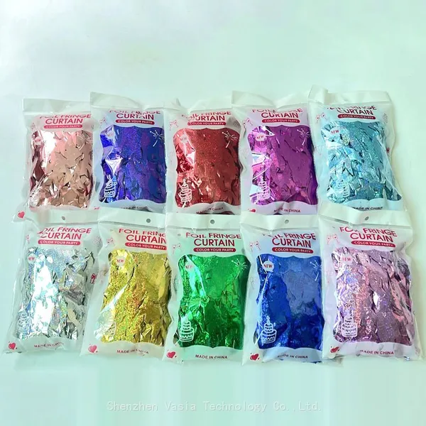PET Metallic Foil Curtains - Wavy Fringe for Wedding & Indoor Party Backgrounds photo-4