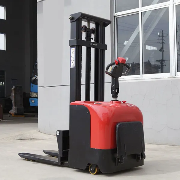 2T 3.5m Electric Stacking Truck New Steel Pallet Stacker With Adjustable Lifting Forks Walking Stand-On Type for Hotels photo-4