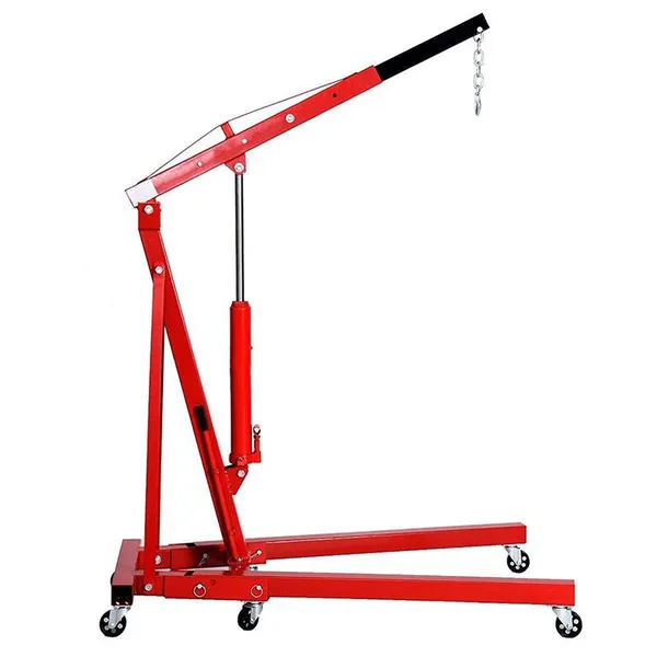 1Ton/2 Ton/3Ton Folding Engine Hoist Cherry Picker Shop Crane Hoist Lift Heavy Duty Carbon Steel With 6 Iron Caster Wheels