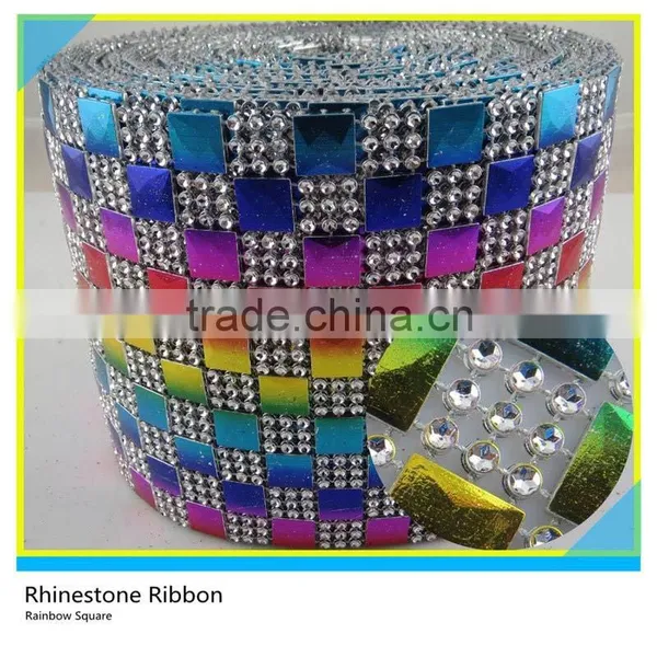 Plastic Diamante Rhinestone Ribbon Sew on 10 Yards 30 Rows Sivler Rhinestone Mesh Quality Choice photo-5