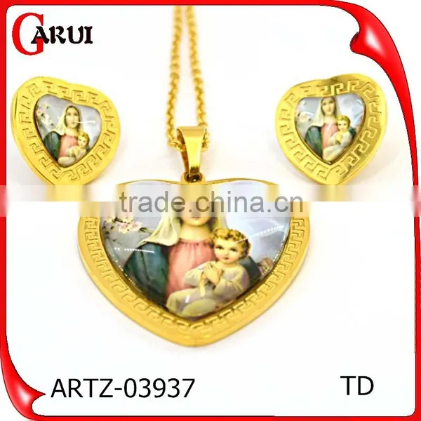 316l Stainless Steel Jewelry Pendant Necklace Blessed Virgin Mary Gold Jewelry 18k photo-3