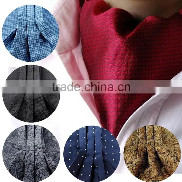 Gold Paisley Floral Silk Jacquard Scarves Scarf Ties Woven Party Shirt Dress Ascot Cravat