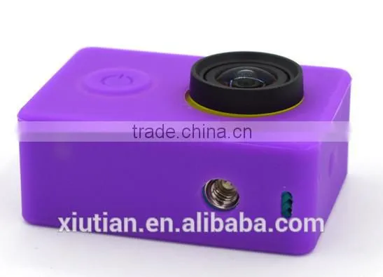 Sillicone Rubber Cover Case Skin Protector for XiaoMi Yi Camera + Lens Cap photo-2