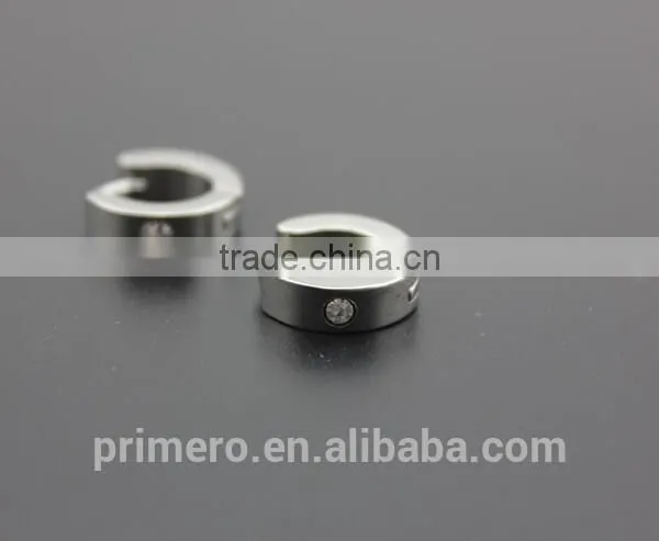 4MM Smooth Filled Shiny Cubic Zircon Fashion Stainless Steel Hoop Earring Jewelry photo-6