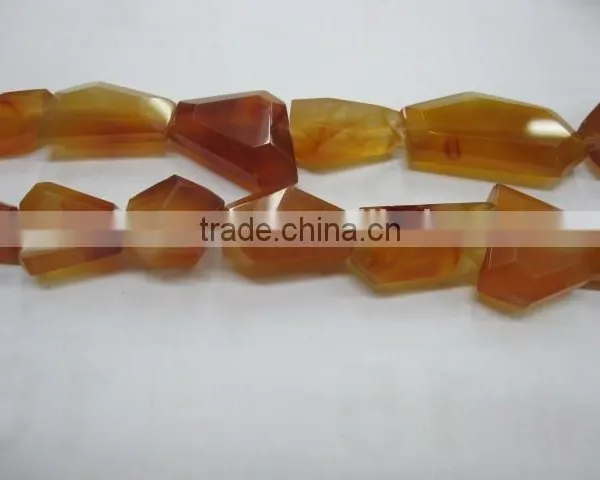 Wholesale Tumbled Flat Loosen Faceted Gemstone Red Agate photo-2