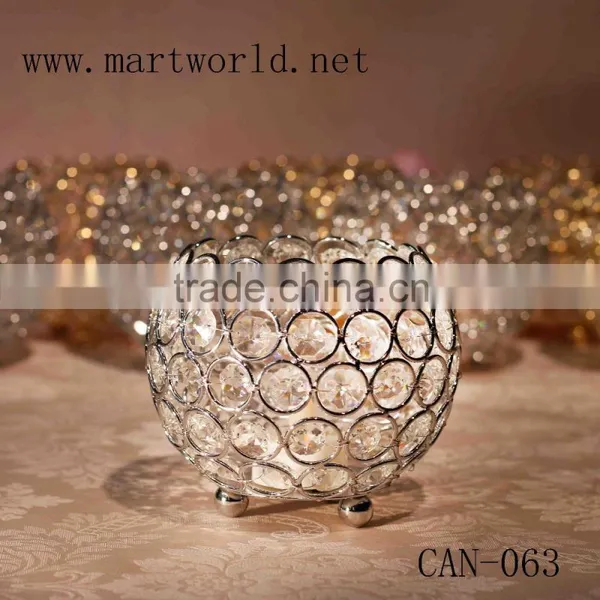 Cheap Wedding Silver Crystal Tealight Candle Holder Votive Candle Holder for Weddng Decoration Party Decoration(CAN-063)