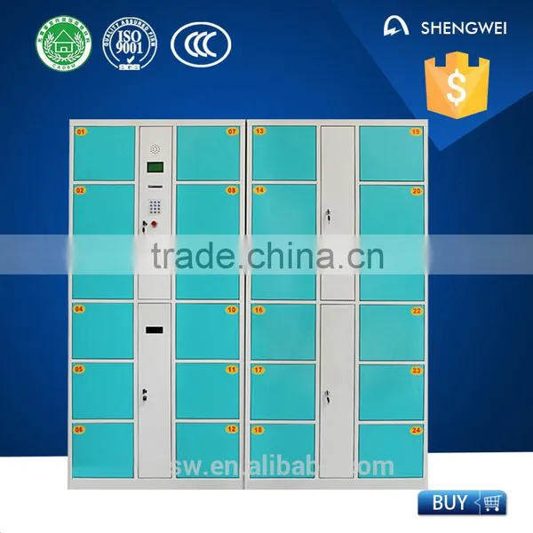 Colorful Supermarket 24 Drawers Electronic Storage Cabinet/gym Stainless Steel Locker for Luggage Storage photo-2