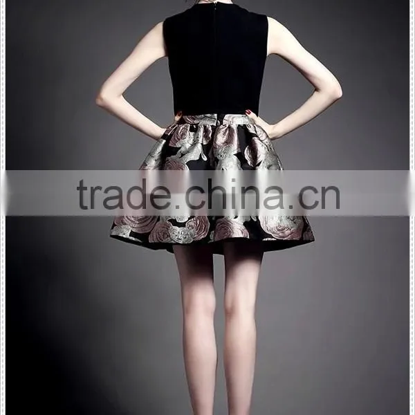 2015 New Floral Printing Tutu A Line Latest Dress Designs photo-3