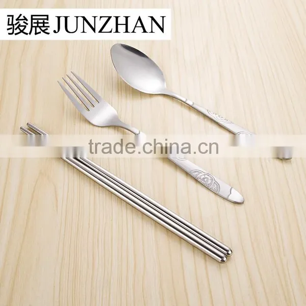 Stainless Steel Travel Cutlery Spoon and Chopsticks With Water-proof Cloth Bag Packing photo-3