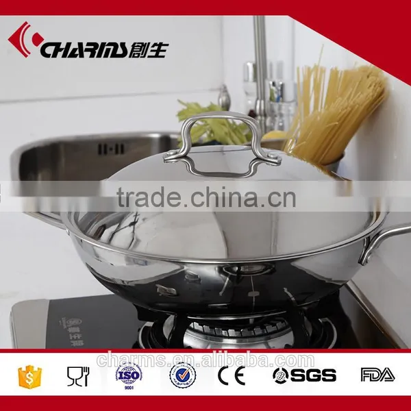 No Oil-smoke Stainless Steel Nonstick Induction Wok Quality Choice photo-2